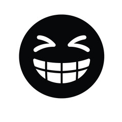 Grinning Face Emoji Icon Vector