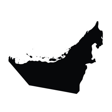 United Arab Emirates Country Map Silhouette
