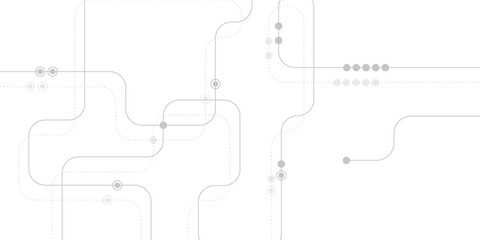 Obraz premium Abstract geometric Circuit connect lines and dots.Simple technology graphic background.Illustration Vector design Network technology and Connection concept.