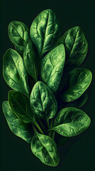 Obraz premium Close Up of Fresh Green Spinach Leaves with Detailed Veins