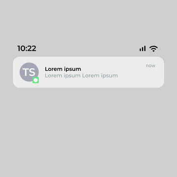 Notification Boxes Template for Iphone. Smartphone Message Interface. Vector illustration. Android. Smartphone. IMessages. We Chat. Line. Whatsapp. Samsung Galaxy