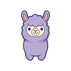 Obraz premium Adorable Cartoon Llama Vector Illustration