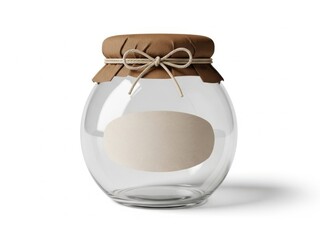 Glass jar with cork lid isolated on white background