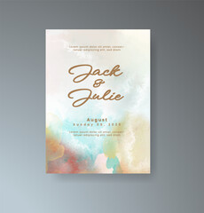 Wedding invitation with abstract watercolor background
