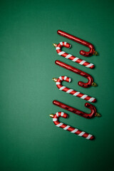 Christmas Ornaments on Green with Clean Text Area