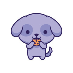 Fototapeta premium Adorable Cartoon Puppy Enjoying a Cookie