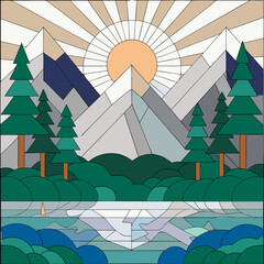 Mountain Lake Sunrise Serenity