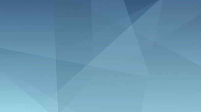 Blue abstract geometric background animation, overlapping slow motion rotating triangular shapes, modern professional aesthetic, clean corporate design, minimal layout
