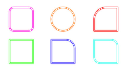 Colorful shapes on transparent background