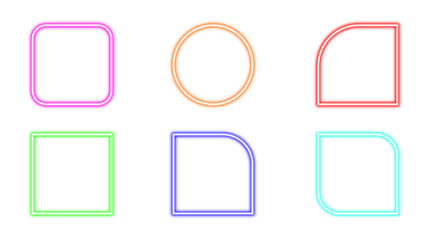 Colorful shapes on transparent background