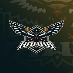 Hawk mascot logo design vector. Hawk illustration for sport and esport team.
