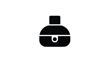 Obraz premium Black silhouette of a kettle with a lid on a white background simple graphic design