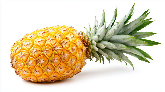 Pineapple with slices isolated on white