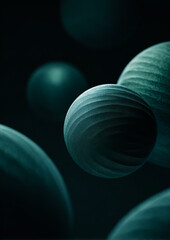 Obraz premium Matte Green Spheres Cluster – Abstract Minimal Design Concept 