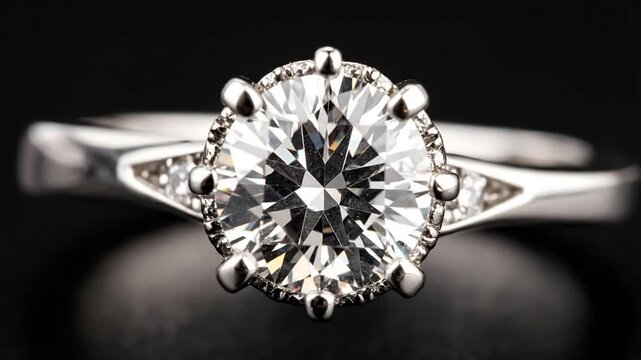 A close-up image of a radiant, elegant ring with a sparkling gemstone, captured with a captivating glow
