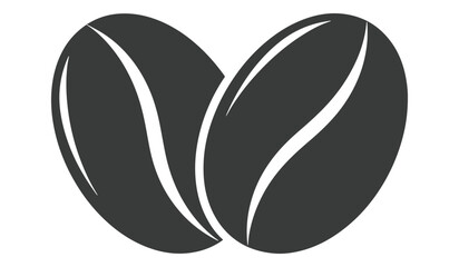 Two coffee beans isolated on white background