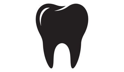 Obraz premium Black tooth icon isolated on white background