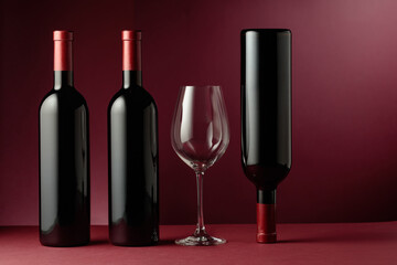 Red wine on a dark red background.