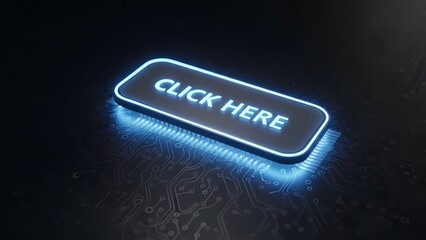 Click here button on circuit board background
