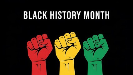Obraz premium Black History Month Fist Raised Symbol of Strength and Unity.