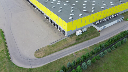 Logistics hubs with parking and driveways