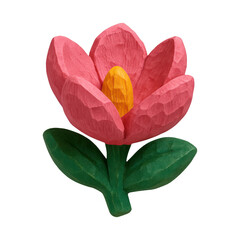 Fototapeta premium PNG Colorful carved wooden flower