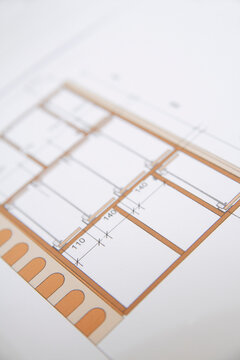Blueprint of carpentry building plan in Schaeftlarn Upper Bavaria Germany