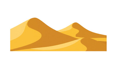 Cartoon desert dunes icon Arabian landscape flat vector illustration isolated on transparent background