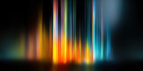 Abstract vertical streaks of vibrant colors against a dark background, evoking energy and light