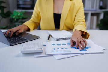 Business woman Auditor or internal revenue service staff checking annual financial statements company Audit  Accounting tax
