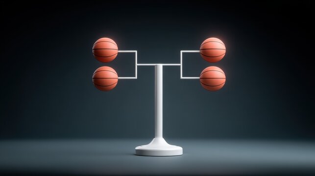 Creative vector illustration showcasing a thrilling March Madness bracket with basketballs ready for competition. March-Madness