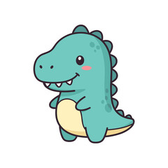 Obraz premium Adorable Cartoon Dinosaur Illustration