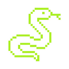 Fototapeta premium PNG Retro pixelated snake illustration