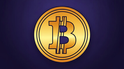 Golden bitcoin symbol on dark background