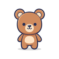 Obraz premium Adorable Cartoon Bear Vector Illustration