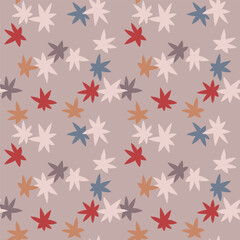 Japanese Leaf Fall Vector Seamless Pattern
