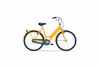 Fototapeta premium Illustration of a Stylish Yellow Bicycle with Simplistic Design and Comfortable Features Perfect for Urban Commuting and Leisurely Riding Adventures