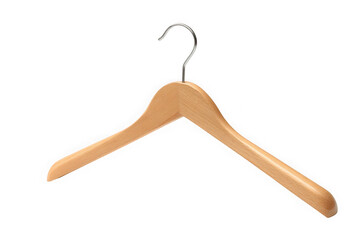 Wooden hanger isolated on transparent background