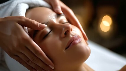 Bride relaxing with spa treatment before wedding, facial massage with moisturizer, manicure care session, pre-wedding beauty preparation, cosmetic procedures, with copy space