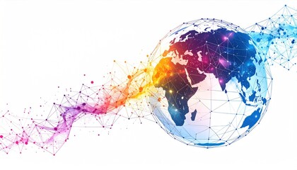 Global Connectivity - A Vibrant Network Connecting Continents.