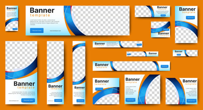 business web banners template design with image space. vector