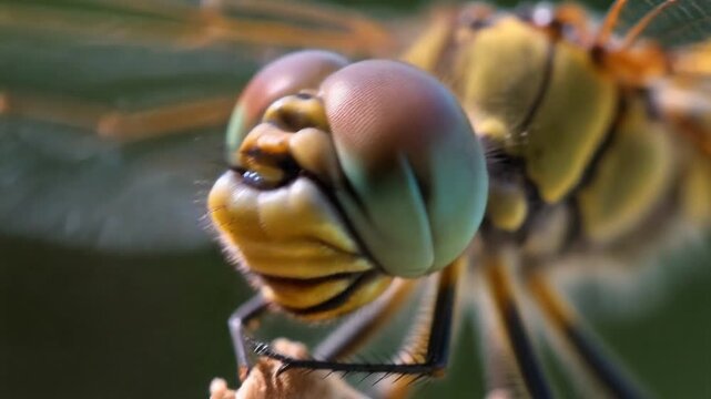 Extreme Macro Portrait of a Dragonflys Head