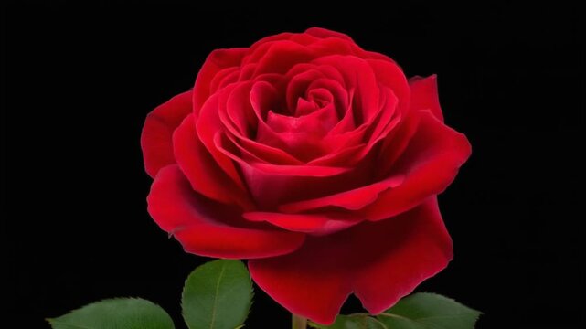 Timelapse of a Single Red Rose Blooming