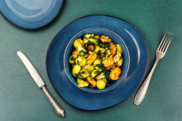 Brussels Sprouts with Mussels.