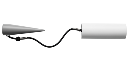 Hollow metal rope splicing needle for marine use isolated with transparent background