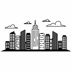 Obraz premium city skyline vector illustration