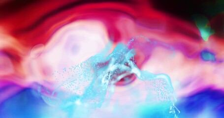 Animation of light spots over liquid background - Powered by Adobe