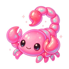 PNG Cute pink scorpion illustration