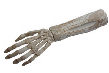 Skeletal hand isolated on transparent background