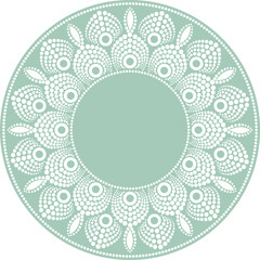 Abstract Dotted Ornamental Frame, Symmetrical Round Border on Circular Background, Copy Space